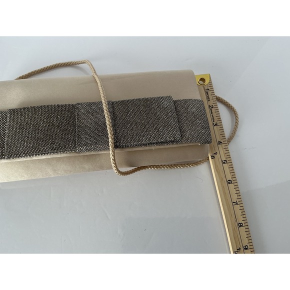 Lulu Townsend Gold Satin Evening Clutch Purse Rope Strap Formal Bag - Picture 7 of 9